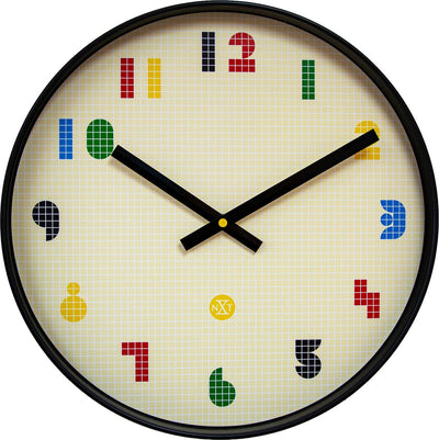Nexttime nxt bit – horloge murale – 35 cm – abs – noir multicolore – silencieuse