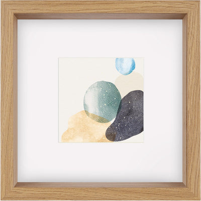 Forme Walther - Cadre en bois 3D FSC - format photo 25x25 cm - verre d'art - chêne