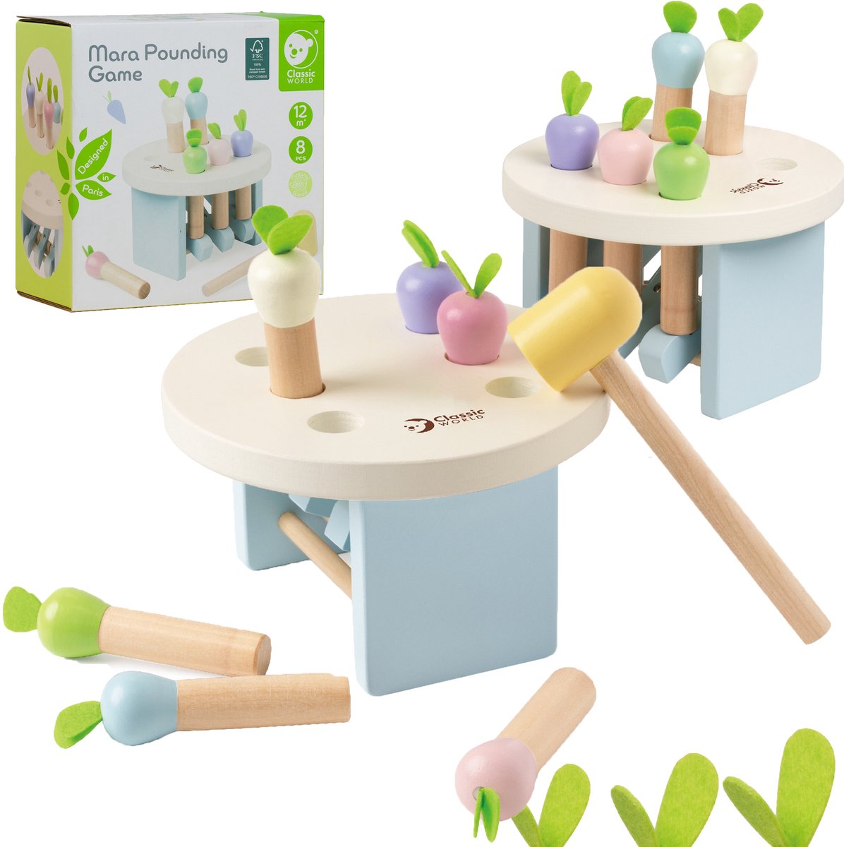 Classic World World Wooden Hamperbank Mara, 8dlg.
