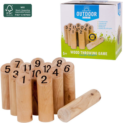 Jeu de lancer en bois FSC avec sac de transport pour s'amuser en plein air.