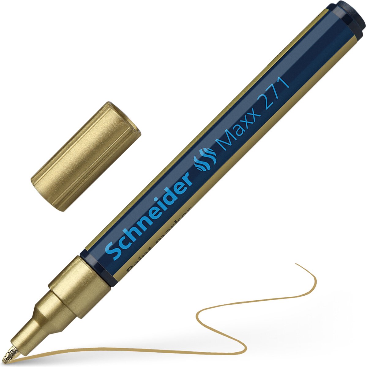 Instruments d'écriture Schneider marqueur peinture Schneider - maxx 271 - largeur de trait 1-2 mm - or - stylo peinture - s-127153