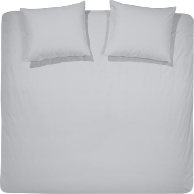 Housse de couette week-end Cendrillon - double - coton - 200x200 220 cm - gris clair + 2 taies d'oreiller 60x70