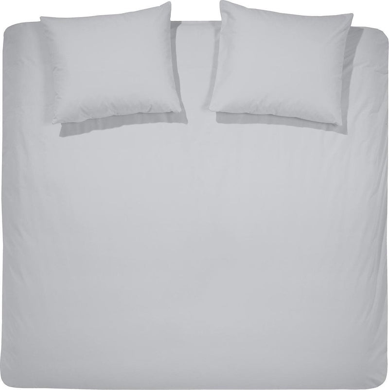 Housse de couette week-end Cendrillon - double - coton - 200x200 220 cm - gris clair + 2 taies d'oreiller 60x70