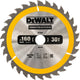 Lame de scie circulaire Dewalt pour le bois | construction | ø 160mm trou d'axe 20mm 30t - dt1932-qz