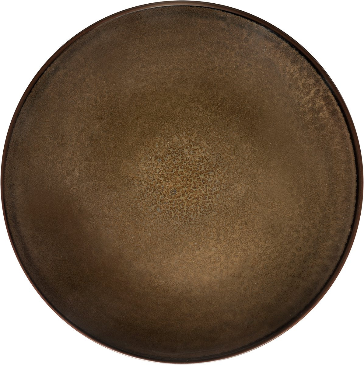 Médard de noblat - sentiment bronze - assiette plate 26,5 cm - 6 pièces - grès