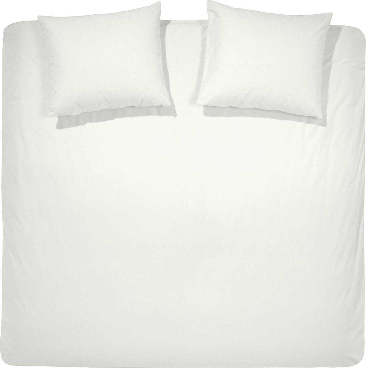 Parure housse de couette 2 personnes Cendrillon matin 200x200cm flanelle blanc ivoire + 2 taies d'oreiller 60x70