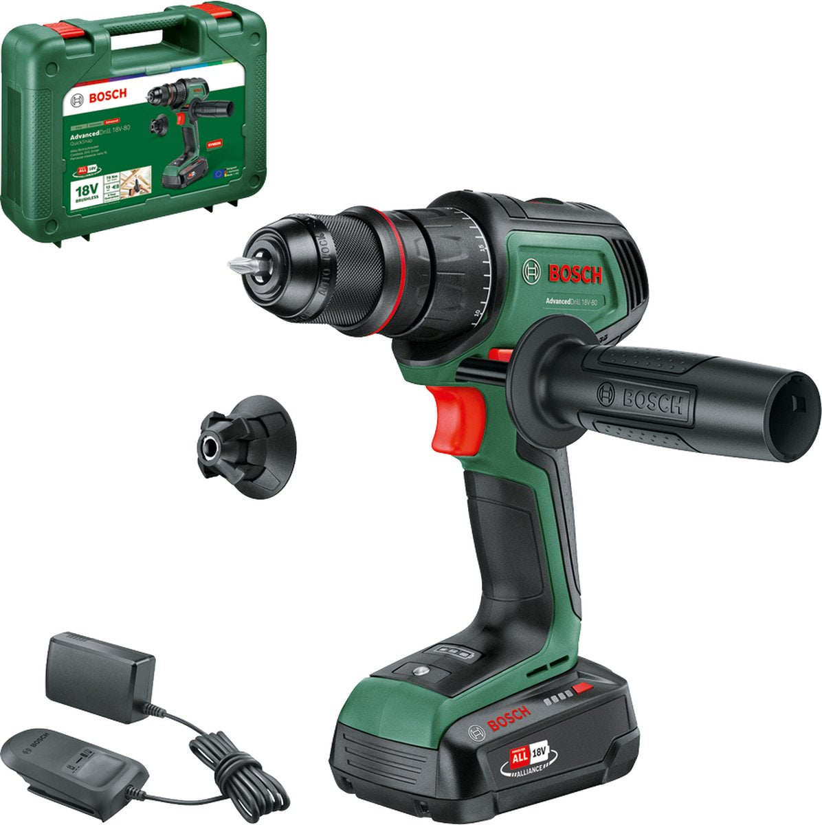 Bosch advanceddrill 18v-80 quicksnap 06039e2001 perceuse sans fil 18,0 v