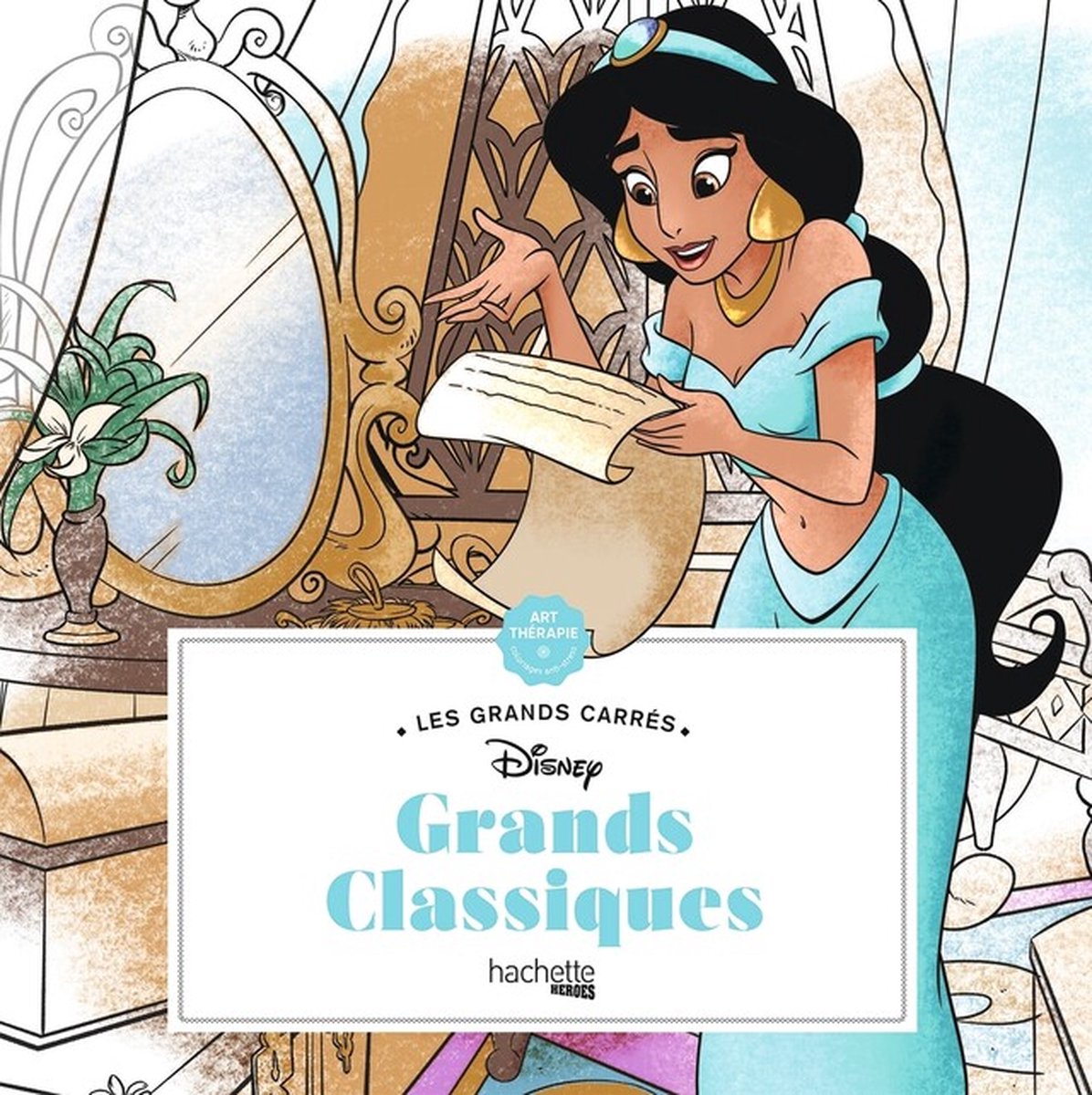 Hachette héros les grands carres - disney grands classiques - hachette - livre de coloriage pour adultes