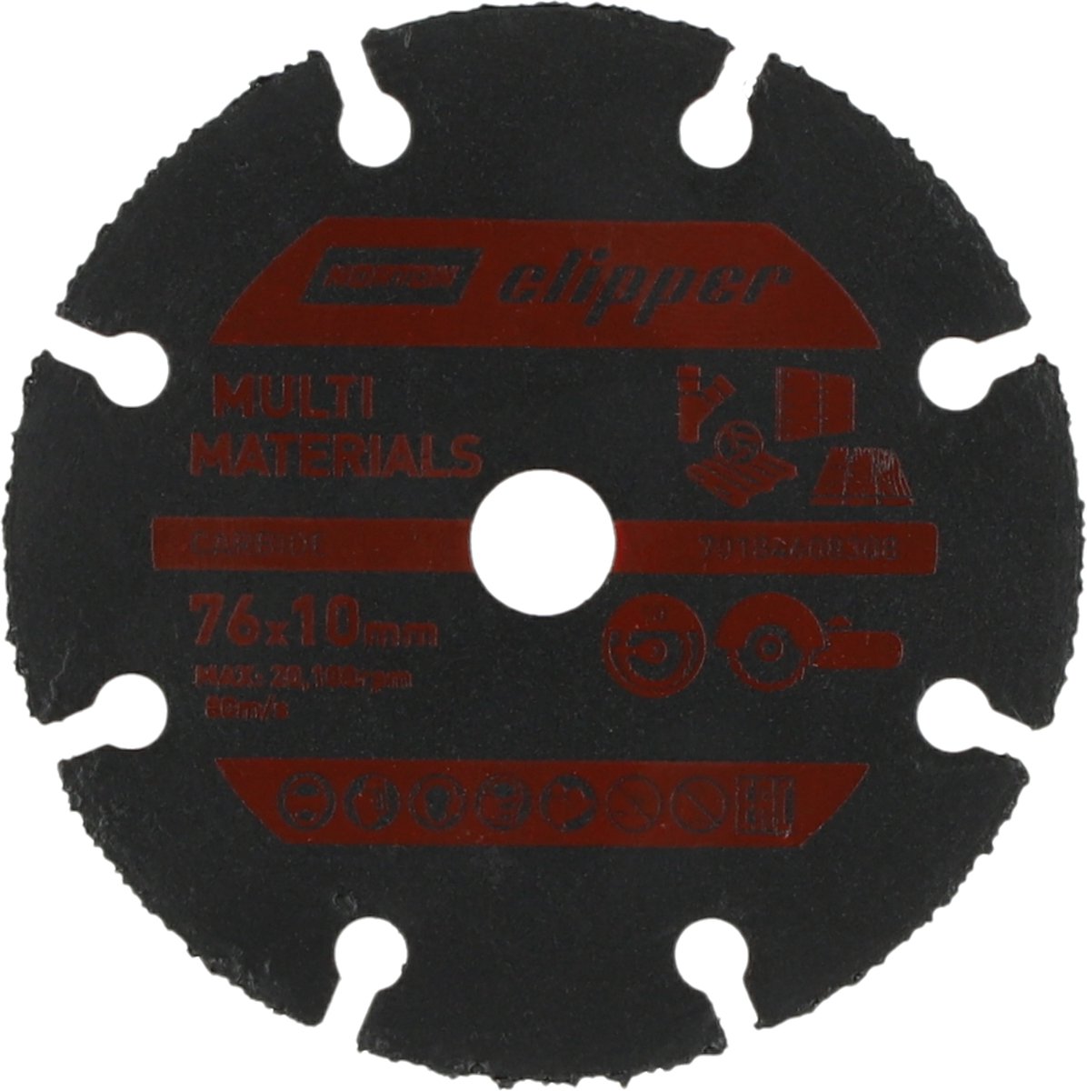 Norton clipper multi matériaux - disque à tronçonner en carbure - 76mm - pour la meuleuse d'angle