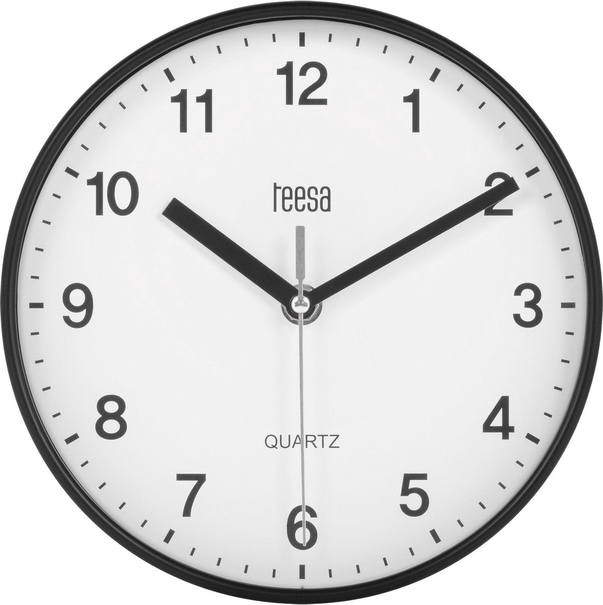 Teesa tsa0038b - horloge murale - 20 cm - noir