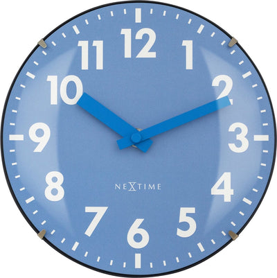 Nexttime duomo mini – horloge murale de table – 20 cm – verre bombé – bleu – silencieuse