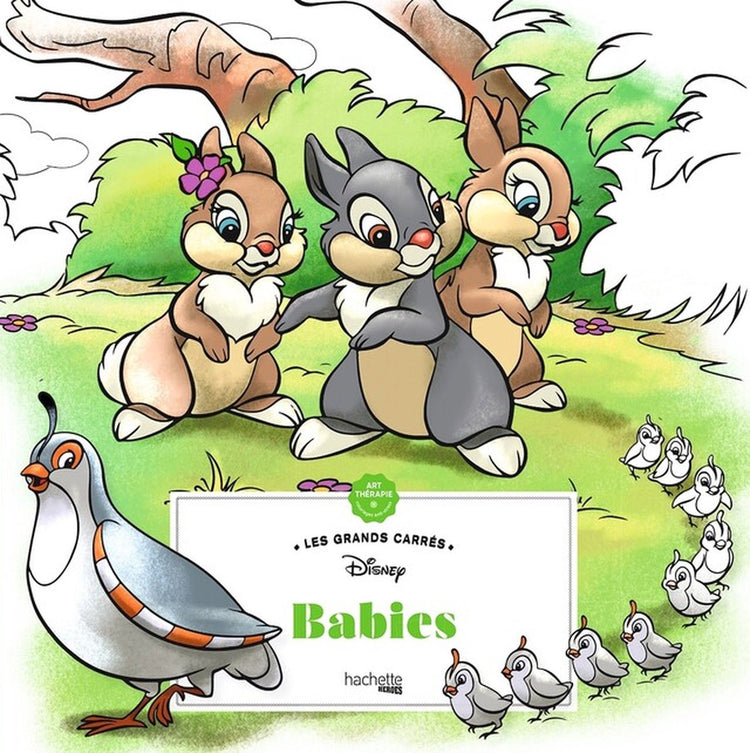 Hachette héros les grands carrés - bébés disney - livre de coloriage - hachette - livre de coloriage pour adultes et enfants