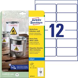 Étiquettes en film résistant à l'eau avery zweckform j4776-10 polyester blanc