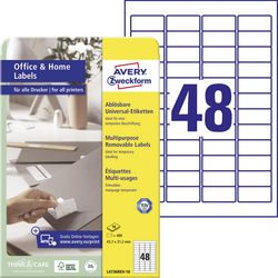 Étiquettes multifonctions avery l4736rev-10 papier blanc