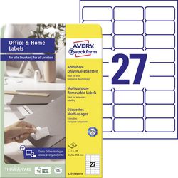 Étiquettes multifonctions avery l4737rev-10 papier blanc