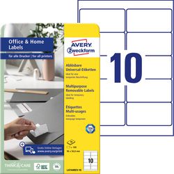 Étiquettes multifonctions avery l4744rev-10 papier blanc