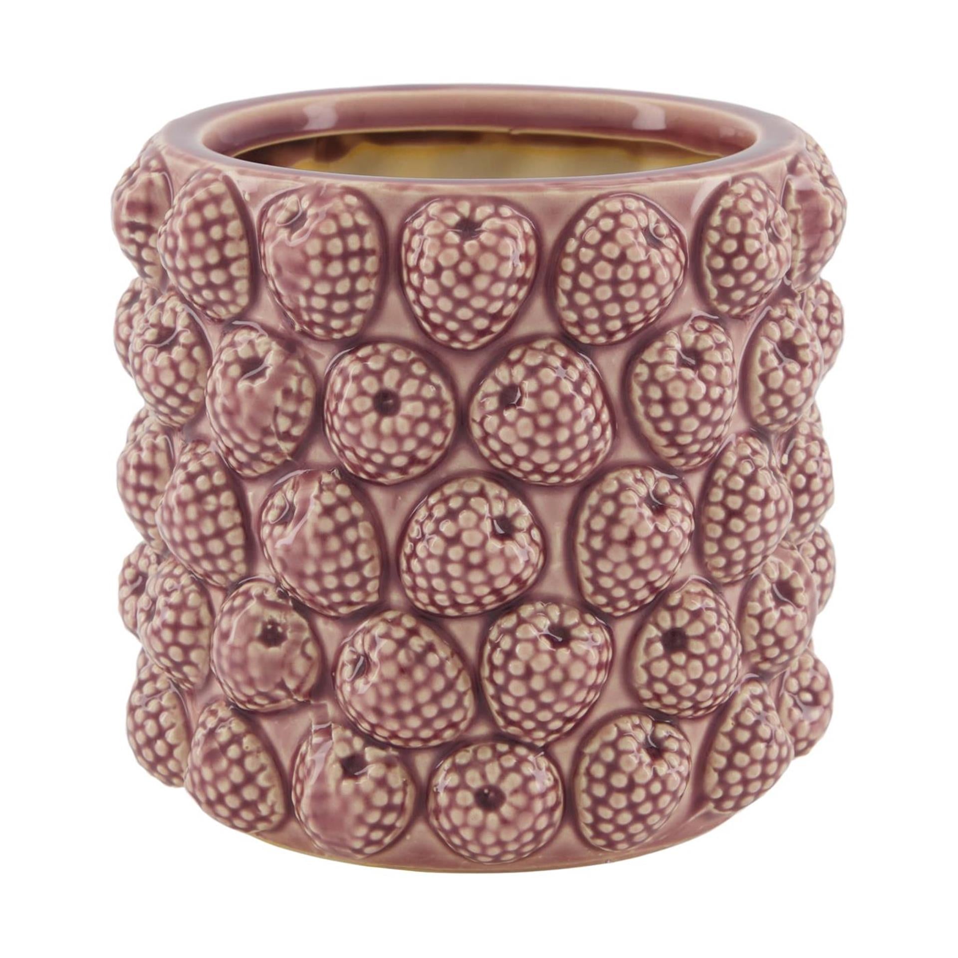 Dijk natural collections pot de fleur framboise céramique ø16xh15cm