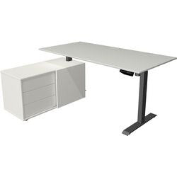 Bureau assis-debout Kerkmann 10216611 mélamine; acier anthracite; gris clair