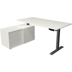 Bureau assis-debout Kerkmann 10216510 mélamine; acier anthracite; blanc