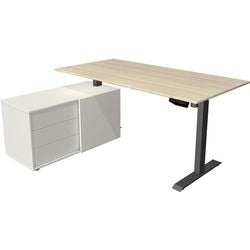 Bureau assis-debout Kerkmann 10216750 mélamine; acier anthracite; érable