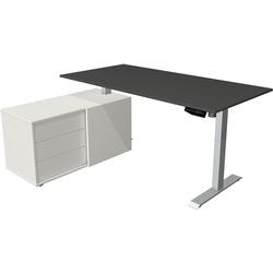 Bureau assis-debout Kerkmann 10221913 mélamine; acier anthracite; argent