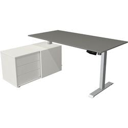 Bureau assis-debout Kerkmann 10222912 mélamine; acier-graphite; argent