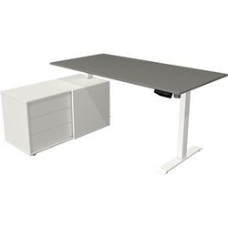 Bureau assis-debout Kerkmann 10216212 mélamine; blanc acier; graphite