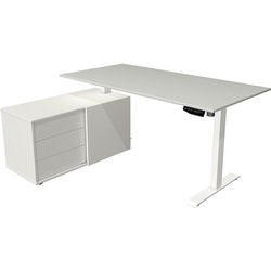 Bureau assis-debout Kerkmann 10216011 mélamine; gris clair acier; blanc