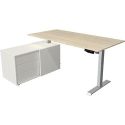 Bureau assis-debout Kerkmann 10222050 mélamine; érable en acier; argent