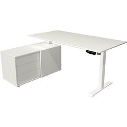 Bureau assis-debout Kerkmann 10215910 mélamine; acier blanc