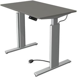 Kerkmann bureau assis-debout 10231312 panneaux de particules graphite, argent