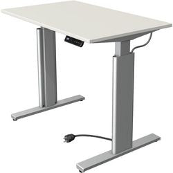 Kerkmann bureau assis-debout 10231010 aggloméré blanc, argent