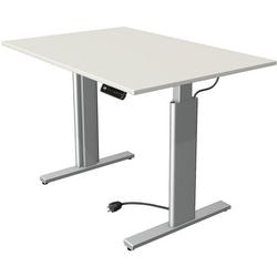 Kerkmann bureau assis-debout 10231510 aggloméré blanc, argent