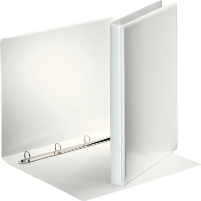 Classeur à anneaux panoramique Esselte essentials a4 - 4 anneaux - largeur de dos de 30 mm - capacité de 140 feuilles - blanc