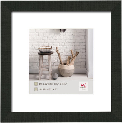 Walther home - cadre en bois - format photo 30x30 cm - noir