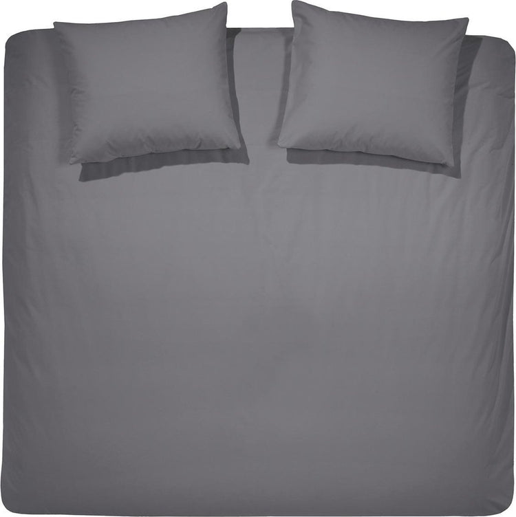 Housse de couette week-end Cendrillon - 2 personnes - lits jumeaux - coton - 240x200 220 cm - anthracite + 2 taies d'oreiller 60x70