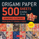 Papier origami 500 feuilles fleurs de kimono 6 (15 cm)