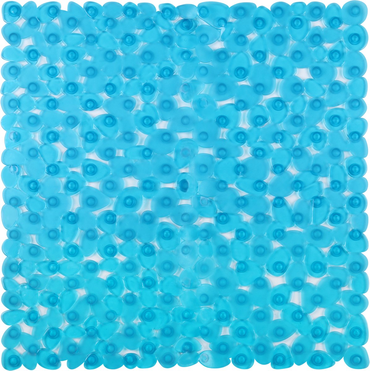 Tapis de douche antidérapant Differnz lapis 54x54cm bleu transparent