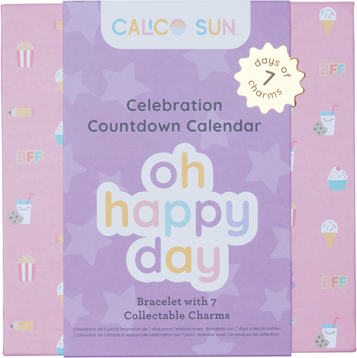 Calendrier de célébration du compte à rebours du soleil Calico oh happy day