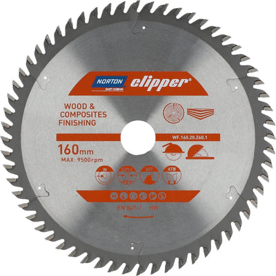Norton clipper pro series - lame de scie circulaire - 160mm - 20mm - bois et composites