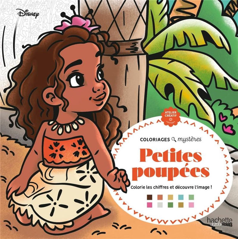 Hachette héros les grands carrés coloriages mystères - disney petites poupées - couleur par numéro