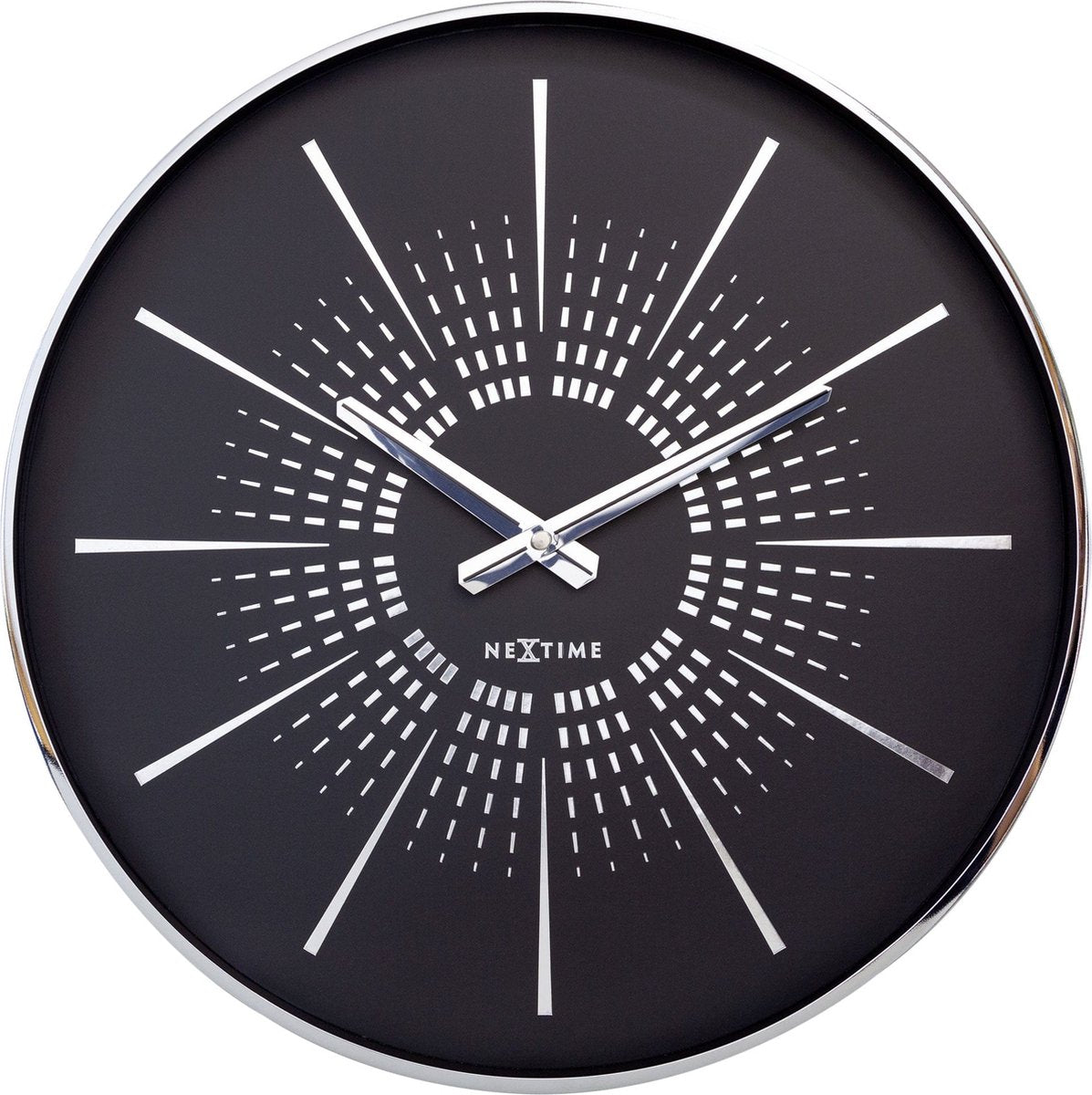 Nexttime excentrique – horloge murale silencieuse – 40 cm – métal – noir
