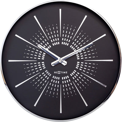 Nexttime excentrique – horloge murale silencieuse – 40 cm – métal – noir