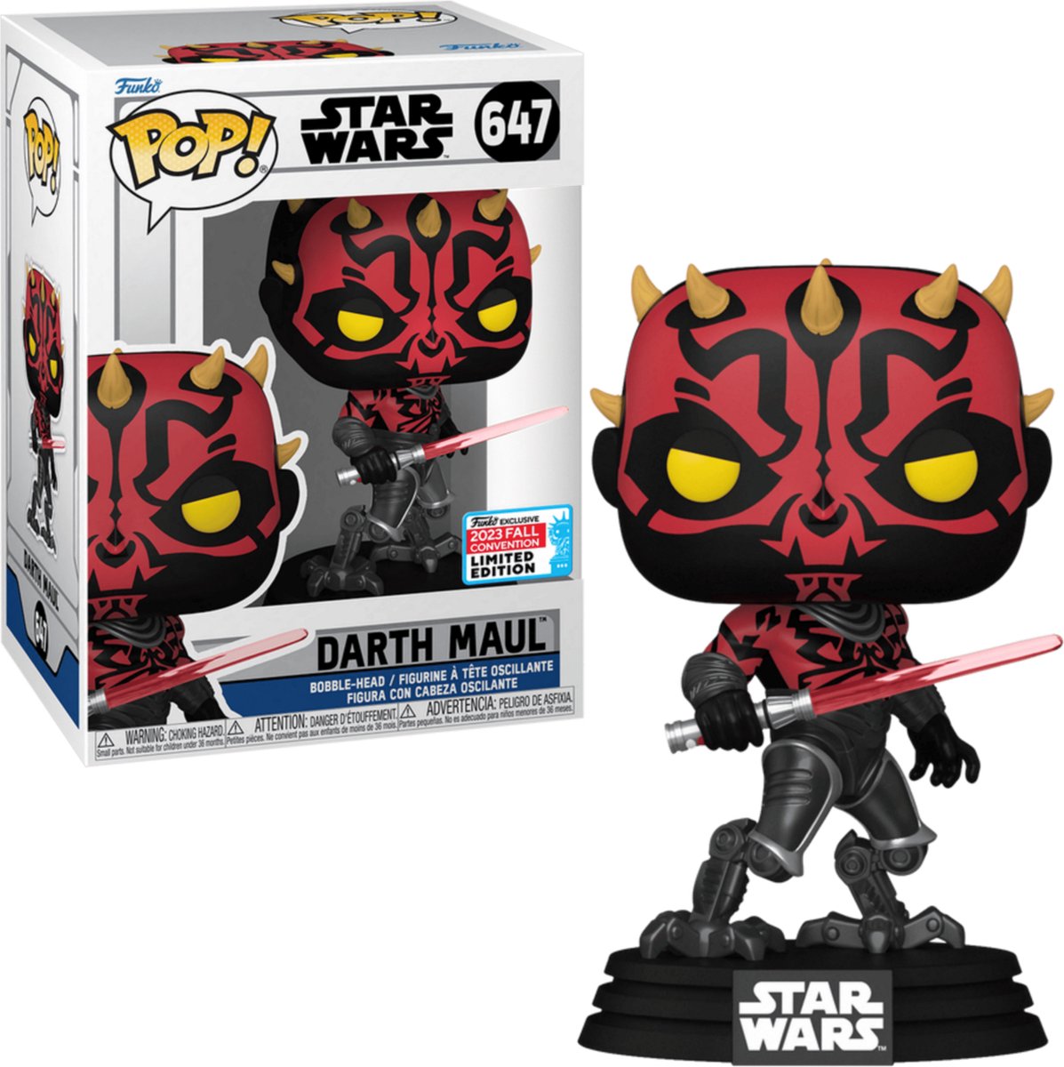 Funko-pop ! dark maul avec jambes cybernétiques 647 - exclusivité nycc 2023