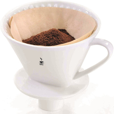 Porte-filtre à café Gefu Sandro taille 4 – filtre à main en porcelaine pour café lent et flacons thermos