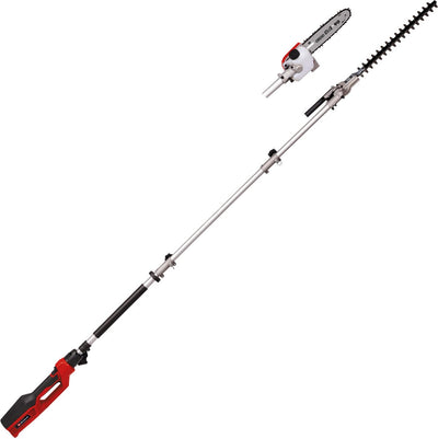 Multi-outil de jardin télescopique électrique Einhell GC-HC 90 2046 t - 900 W - longueur de coupe taille-haie : 41,2 cm - longueur de coupe tronçonneuse : 18 cm - poignée de guidage maximum 2,60 m