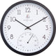 Nexttime souci – horloge d'extérieur – 30,5 cm – métal – noir et blanc – résistant aux intempéries – avec thermomètre