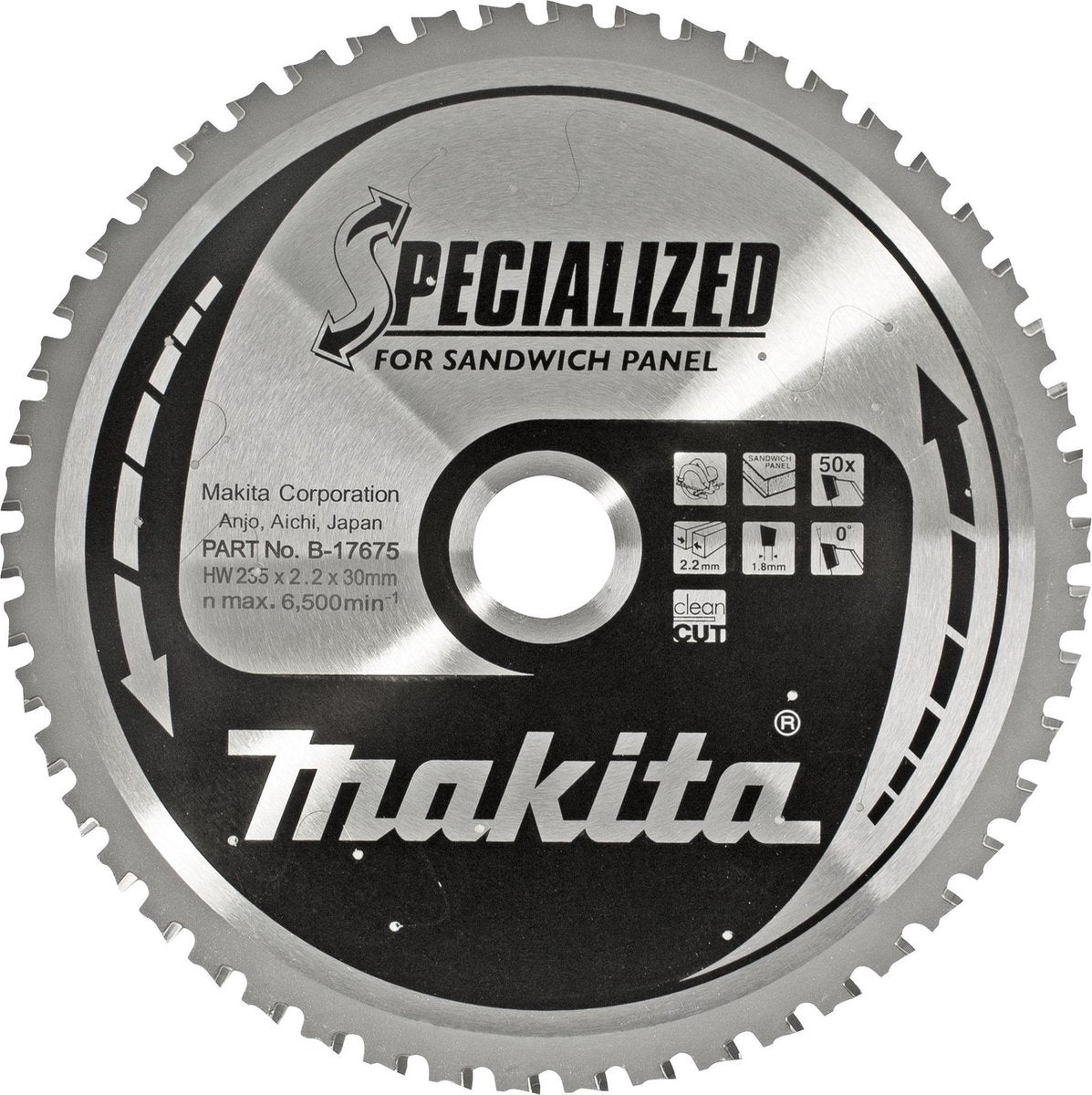 Lame de scie circulaire spécialisée Makita b-17697 - 355 x 30 x 80t - panneaux sandwich