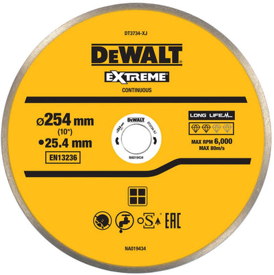 Lame de scie diamantée Dewalt dt3734 pour carrelage 250x25,4mm