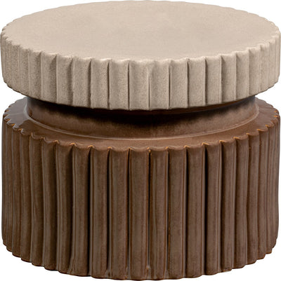 Table d'appoint Woood Geer - céramique - beige - 38x48x48